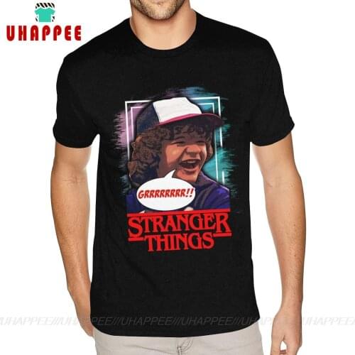 Dustin Stranger Things Funny Fashionable T Shirts Big Size Boyfriends Screen Printed Tees
