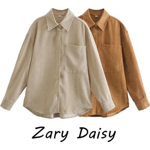 Женские вельветовые рубашки Zary Daisy China At AliExpress