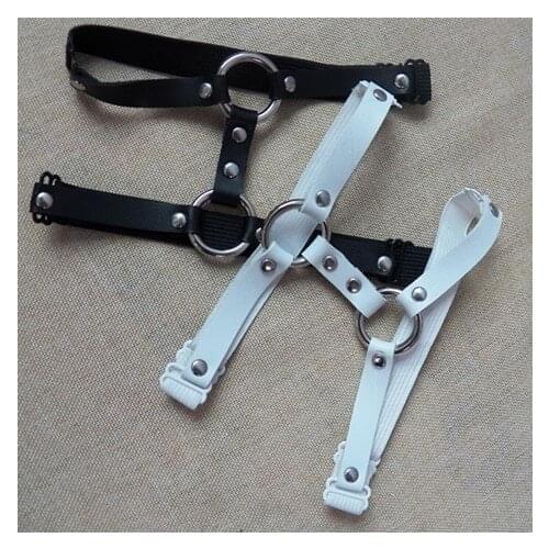 Sexy Black White Girl Garter Belt 2019 Rivets Harajuku Women Punk Love Leg Ring Thigh Harness Garter Adjustable for Women