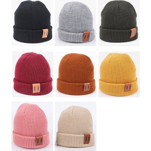 CN Winter Parent-child Hats Mom Dad Women Man Toddle Kids Baby Boy Girl Winter Warm Caps for Girls Boys Baby Cap Newborn Hat