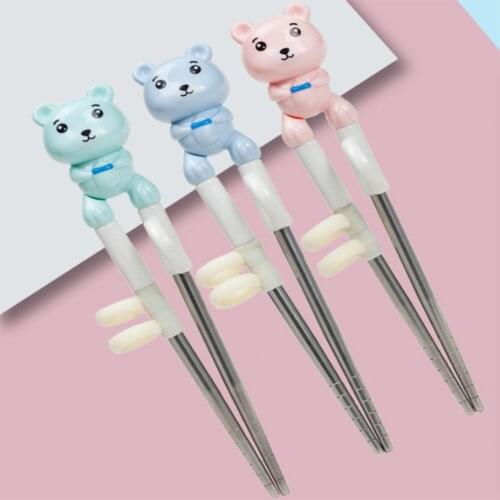 1Pair Stainless Steel Dora Dobu baby Chopsticks For Kids Cartoon Learning Chop Sticks Reusable Training Chopsticks