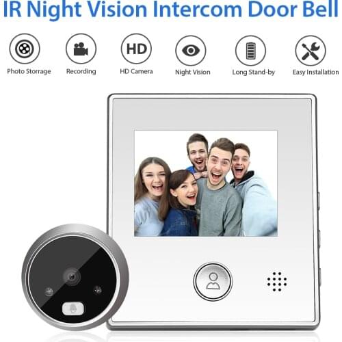 2.8" Visual Doorbell Camera IR Night Vision Intercom Door Bell Viewer Smart Video Peephole Digital Door Eye Security