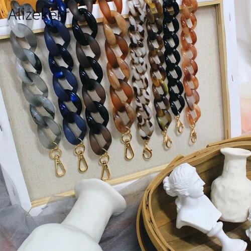 36cm Detachable Acrylic Resin Chain Bag Strap Handbag Retro Colorful Short Replacement Shoulder Strap Bag Belt Bag Accessories