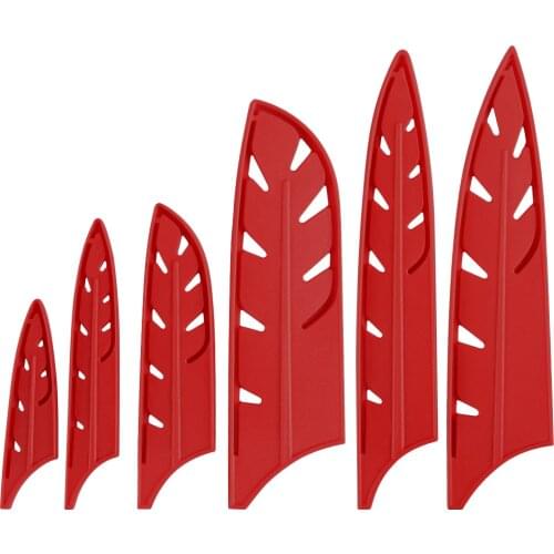 6 Pcs Knife Covers Stainless Steel Damascus Ceramic Kitchen Knife BPA-Free Sheath Edge Guards Case Protect Cutlery Knife Blade