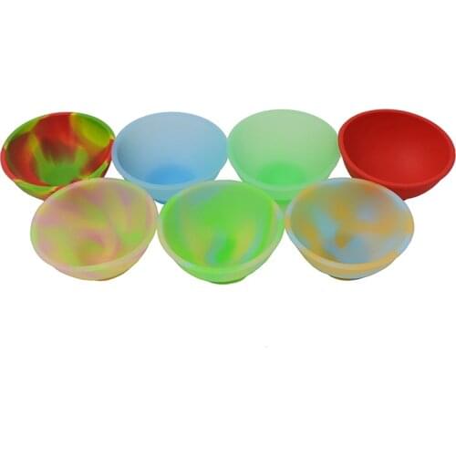 60pcs Silicone Pinch Bowls handy Fluorescent flexible silicone mini pinch bowls jars slick oil bho versatile round funnels
