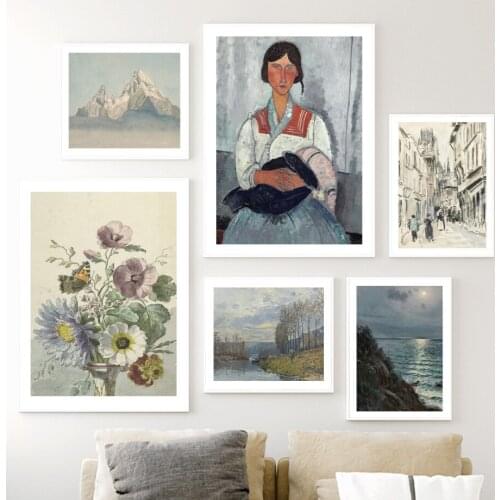 Amedeo Modigliani Women Mountain Vase Wall Pop Art Canvas Painting Nordic Posters And Prints Wall Pictures For Living Room Decor