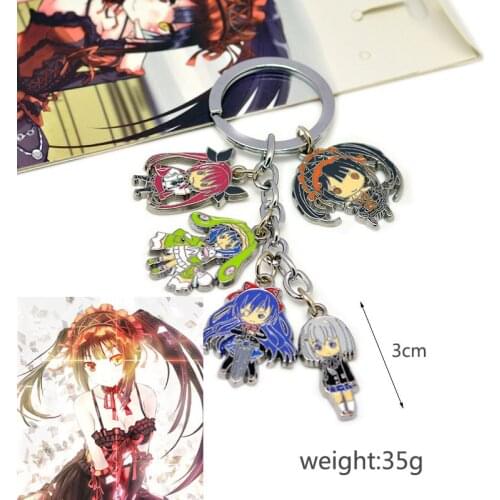 Anime Date A Live Key Chain Cosplay Charm Accessory for Cars Pendant Keyring Key Holder
