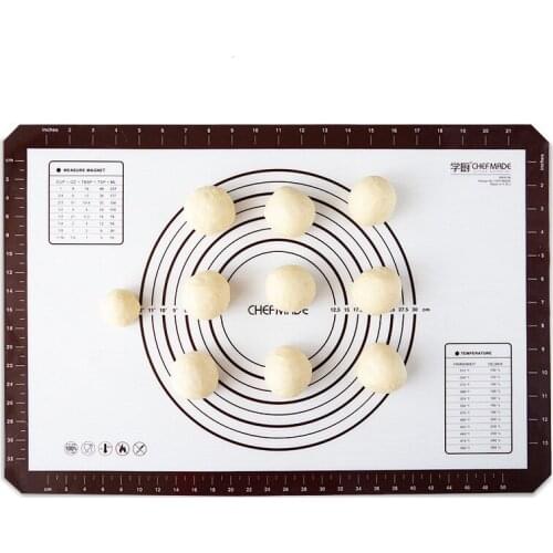 Non-Stick Silicone Pad Baking Sheet Cupcake Dessert Soap Rolling Kneading Mat Baking Mat with Scale Pastry Fondant Mat
