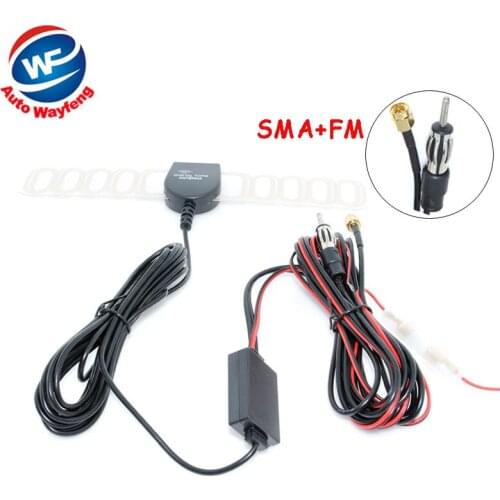Car Digital DVB-T ISDB-T TV Antenna Car TV Antenna ANT29db 2 In 1 Booster Antenna Aerial SMA+FM Radio Free shipping