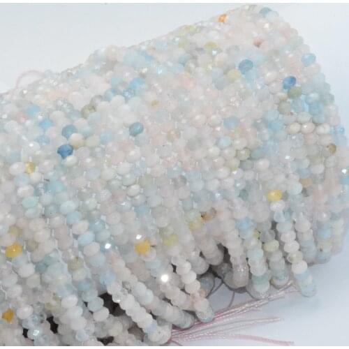 Natural Beryl Faceted Rondelle Beads 2.5x4mm