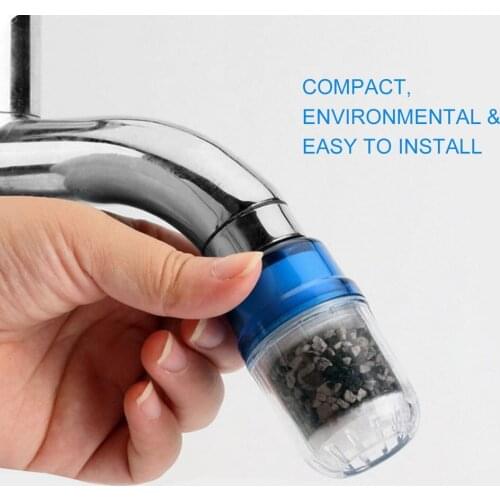 Double Purifier Filter Head Water Purified Tap Bamboo Charcoal Home Tool totneira para cozinha faucet for kitchen