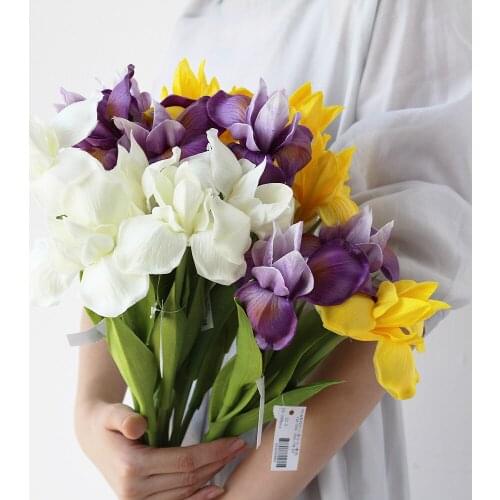 Pu Feel Simulation Orchid Iris Artificial Flower Home Wedding Living Room Decoration Fake Flowers