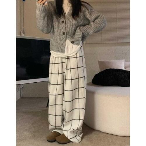 JANTSALINMO Women's Plaid Trousers