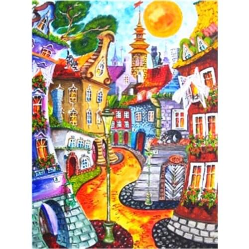 Painting By Number 40X50 50x65CM Lively colorful tow Landscape Wall Art Gift DIY Pictures By Numbers Canvas Kits Home Decoration