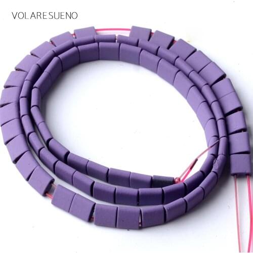 Natural Stone Purple Hematite Stone Rubber Matte Square Shape Beads Space Loose Beads For Jewelry Making 5*5mm Diy Bracelet 15"