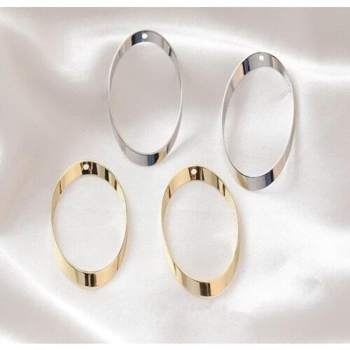New style 40pcs/lot 22*44mm geometry Hollow ovals shape copper floating locket charms diy jewelry earring pendant accessory