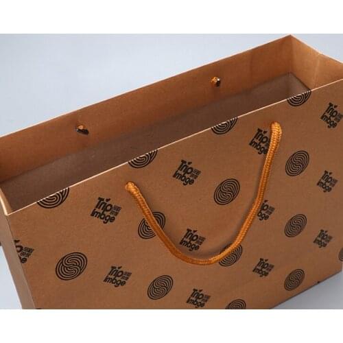 Wholesale Custom Clothing Food Kraft Paper Tote Packaging Shopping Bag Kraft Paper Gift Bag Printing --XP2023