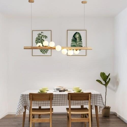 Solid wood magic bean Pendant Lights Modern Nordic Simple Dining room Coffee Shop Bar LED G4 Bulb Home Hanging lamp Luminaire
