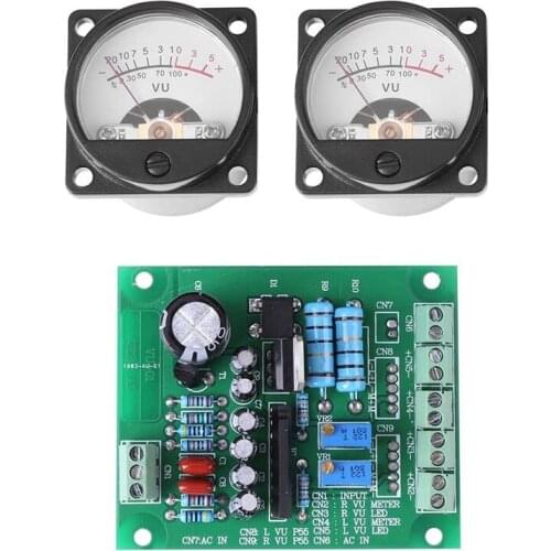 2Pcs VU Instrument Panel Meter with Warm Backlight and Audio Level Amps with Driver