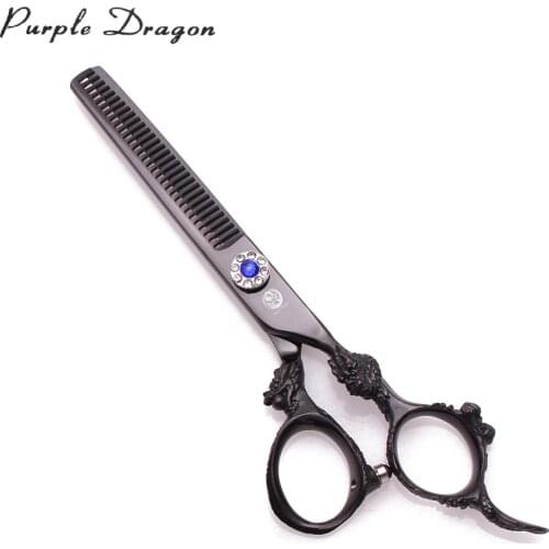 Purple Dragon 6.0" Professional Hair Cutting Scissors Japanese 440C Barber Thinning Shears 9004# Dragon Sculpture Beauty Shears