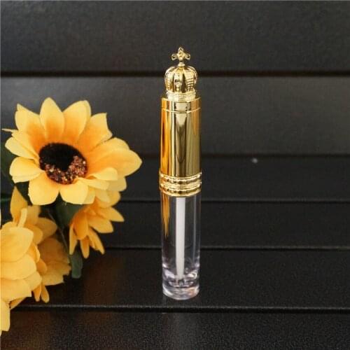 Empty Makeup DIY Gold Crown Cap Lip Gloss Bottle Labial Glair Bottle Lipgloss Tubes Wholesale Crown Cap Containers For Cosmetics