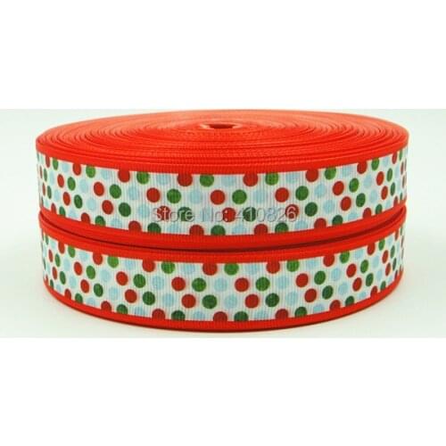 Q&N ribbon 7/8inch 22mm 140829004 Colorful Dots Printed grosgrain ribbon 50yds/roll free shipping