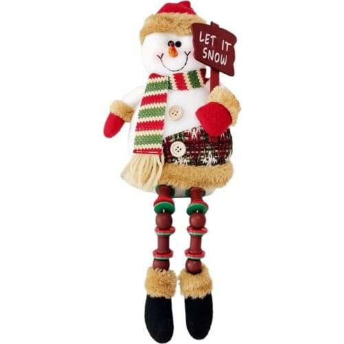 Christmas Ornaments Long-legged Elk Santa Snowman Doll Pendant Kitchen Living Room Bedroom Office Desktop Gifts Decoration