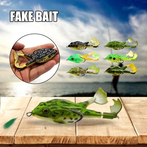 Double Propeller Frog Soft Bait Fishing Accessory Silicone Simulation Frog Bait with Rotatable Legs and 2 Hooks SAL99