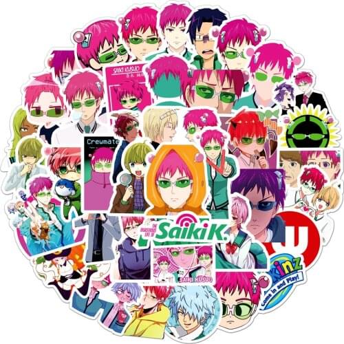 10/30/50pcs The Disastrous Life of Saiki K Anime Stickers Saiki Kusuo Graffiti Decal Toy Kid Laptop Car Skateboard Phone Sticker
