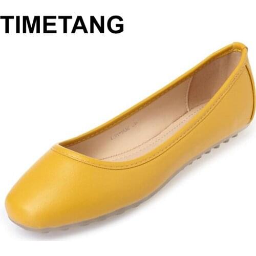 TIMETANG 2019 new womens shoes spring soft bottom casual shoes Flats Large size Boat shoes zapatos mujer MoccasinsE573
