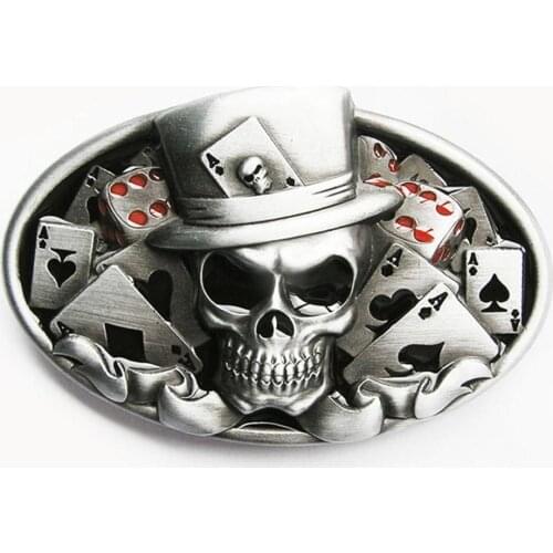 Distribute Dice Skull Tattoo Poker Casino Belt Buckle CS036 Free Shipping