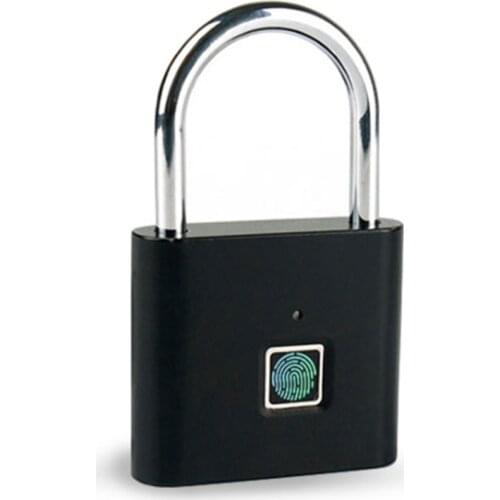 LWZH Waterproof Smart Fingerprint Lock USB Charging Padlock Long Standby Time Wild Application Lock Zinc Alloy Metal