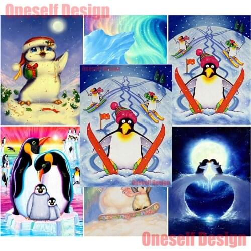 Cross stitch embroidery diamond mosaic penguin 5d diamond painting full heart 5d diamond embroidery animal rhinestone pictures