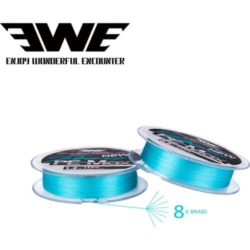 Japan Original EWE PEMAX X8 BRAID Wire 150M/200M Fluorescent Blue Long Shot Dedicated Fishing Lines