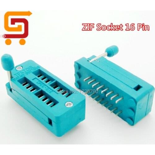 1pcs ZIF Socket 16 Pin DIP 2.54mm Universal IC Test