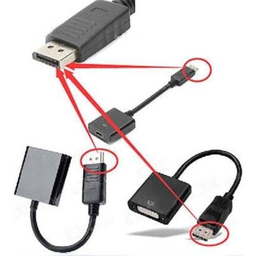 1pcs DisplayPort DP Male to VGA DVI HDMI Female Converter Adapter Display Port Cable For PC DVD Laptop HDTV Monitor Projector