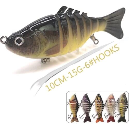 1PC Crankbait Fishing Tackle Accessories Multi Jointed 6 Segment 10cm 15g Wobbler For Fishing Lure Swimbait Artificial Bait Hard