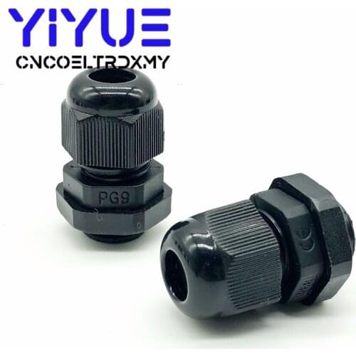 10/20 Pcs PG9 White Black Plastic Waterproof Cable Glands Joints
