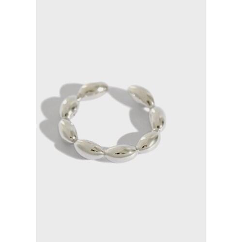 3.8MM 100% Authentic S925 Sterling Silver Fine Jewelry Lucky O Oval Beads Geometric Ring thick Chunky C-JT258