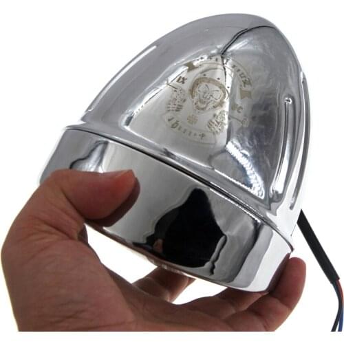 4.5" Headlamp Emark Motorcycle Visor Bullet Headlight H4 Lamp For Harley Bobber Chopper Custom Cafe Racer