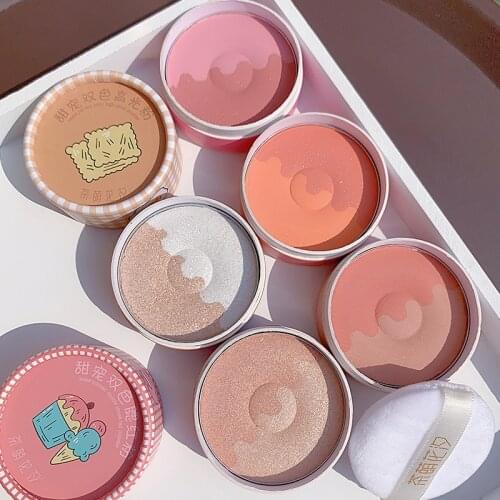 5 Colors Face Blusher Powder Makeup Cheek Blusher Highlighter Minerals Palettes Matte Glitter Blush Cream Natural Blusher TSLM2
