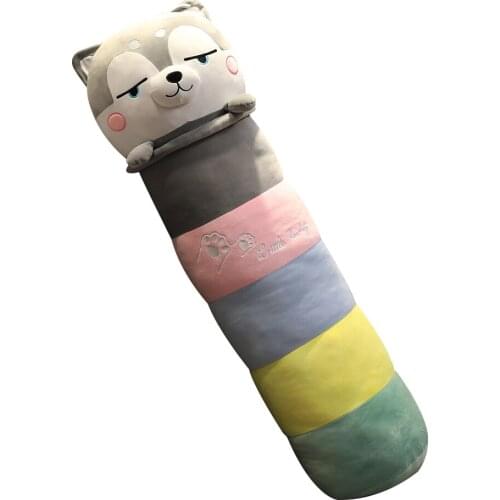 60-100cm Husky long pillow for girls sleeping cylinder cartoon pillow for pregnant women