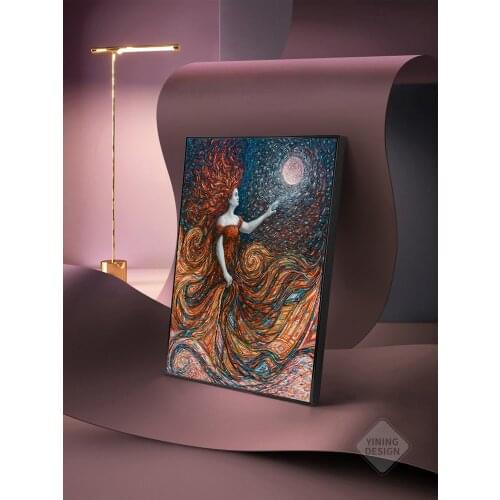 Abstract Canvas Oil Painting Print Poster Lunar Eclips Modern Wall Picture For Living Room Decor Home Decor Frameless Tableau