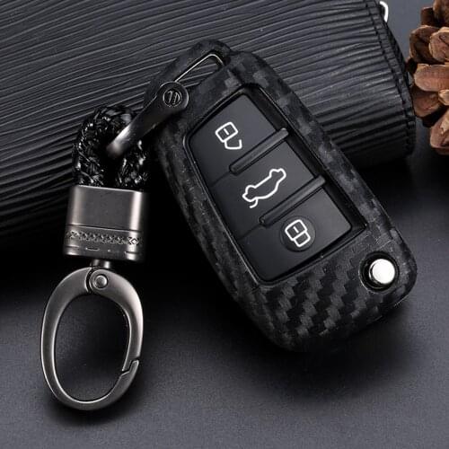 Car Keyfob Key Case Cover Holder Bag Holder Fit For Audi A1 A3 S3 A6 S3 Q3 Q7 3 Button Fold Key Case keyshell