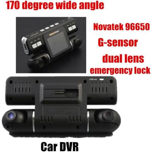 Big promotion Dual Lens Car DVR HD 170 Degree Wide Angle G-sensor Car Camera recorder Novatek96650
