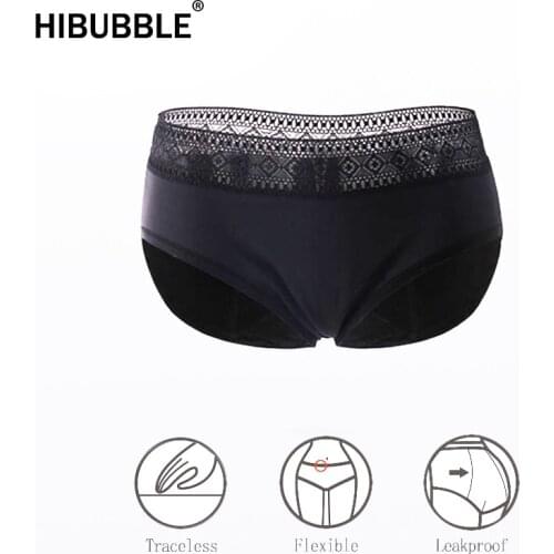 Four Layers Leakproof Period Panties Menstrual Panties Physiological Antibacterial Briefs Black Sexy Lace Underwear Women