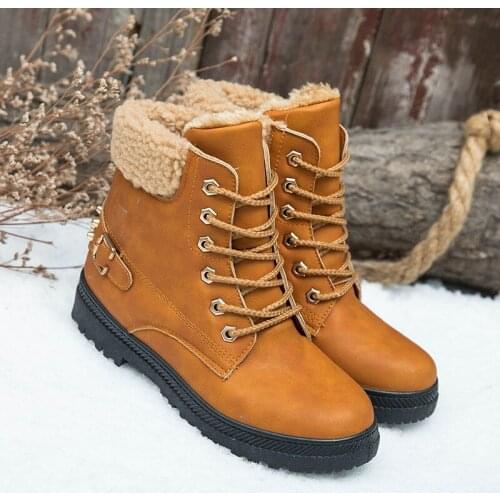 Designer Winter Ankle Snow Boots For Women Female Warm Fur White Boots Lace Up Bota Feminina Shoes For Women Botas Mujer