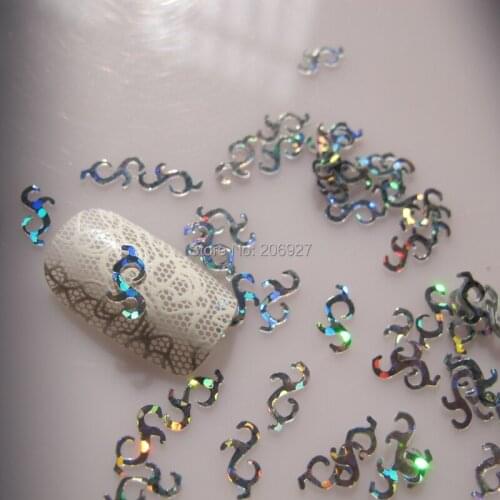 GD5-1 20g/bag Cute Laser Silver Deco Nail Art Shinny Glitter Cute Decoration Nail Art Decoration