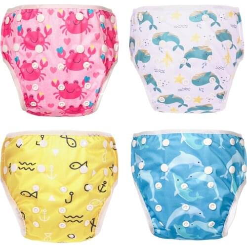 Happy Flute 1pc Baby Summer Waterproof Adjustable Cloth Diapers Pool Pant Swimming Diaper Cover Reusable Washable Baby Nappy