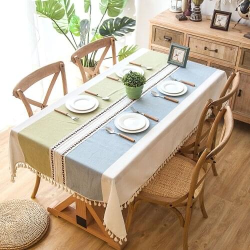 Cotton table cloth table north US european style table runner wholesale embroider table runner for wedding hotel dinner party